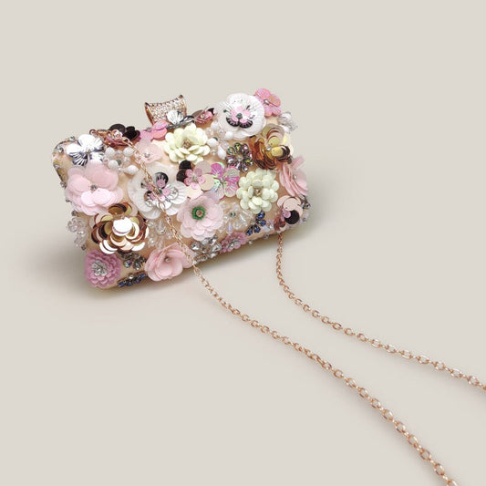 Parisian Petal Sequin Elegance Purse