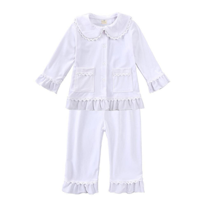 Velvet Ruffle Pajamas for Kids
