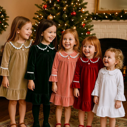 Christmas Velvet  Dress for Girls