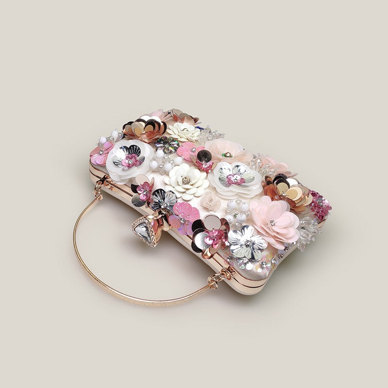 Parisian Petal Sequin Elegance Purse