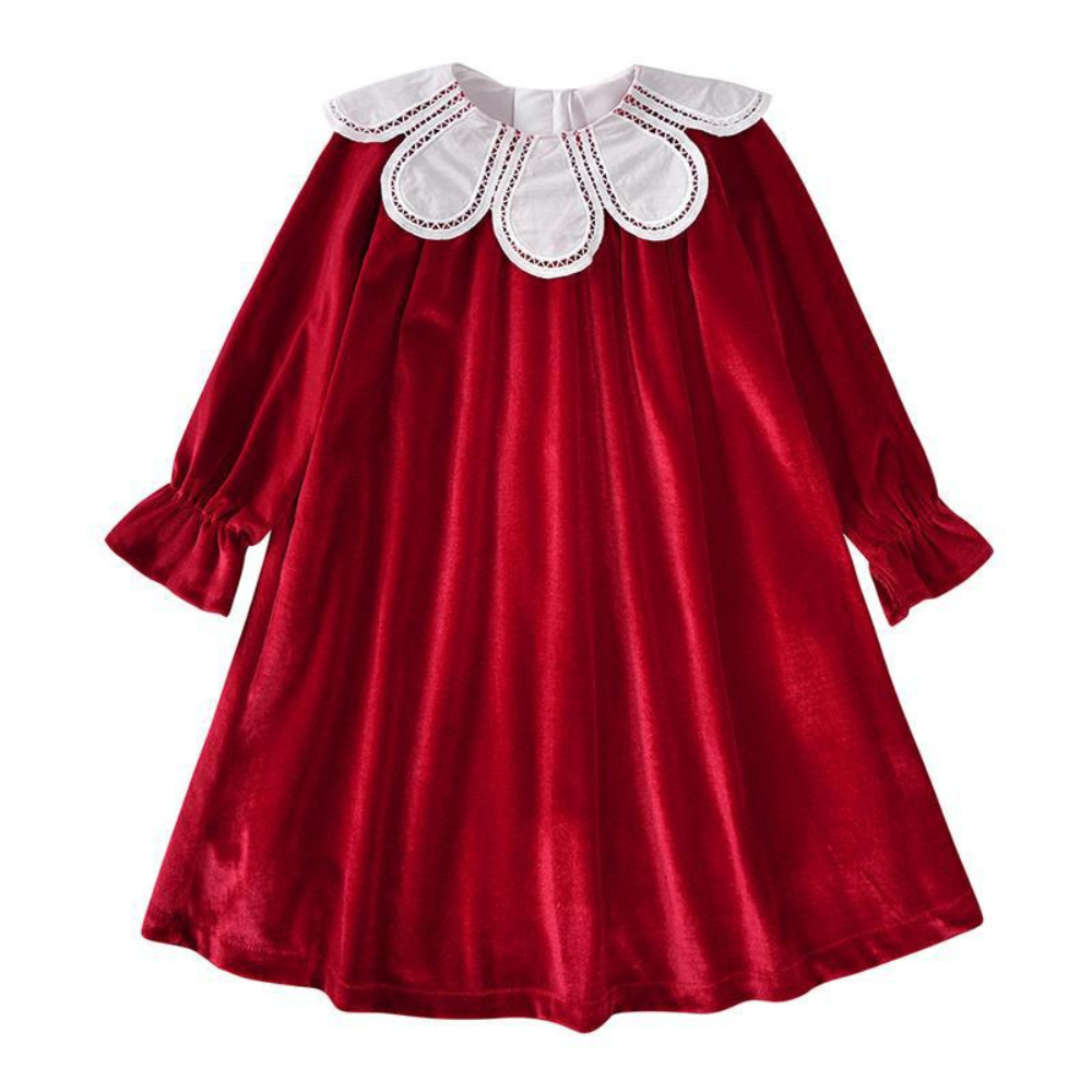 Velvet Dress with Peter Pan Collar