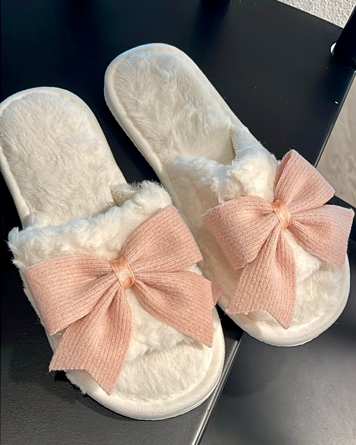 Pink Bow Slippers