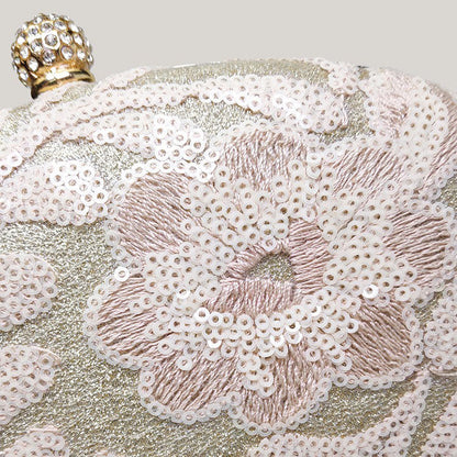 Elegant Flower Embroidery Sequins Clutch