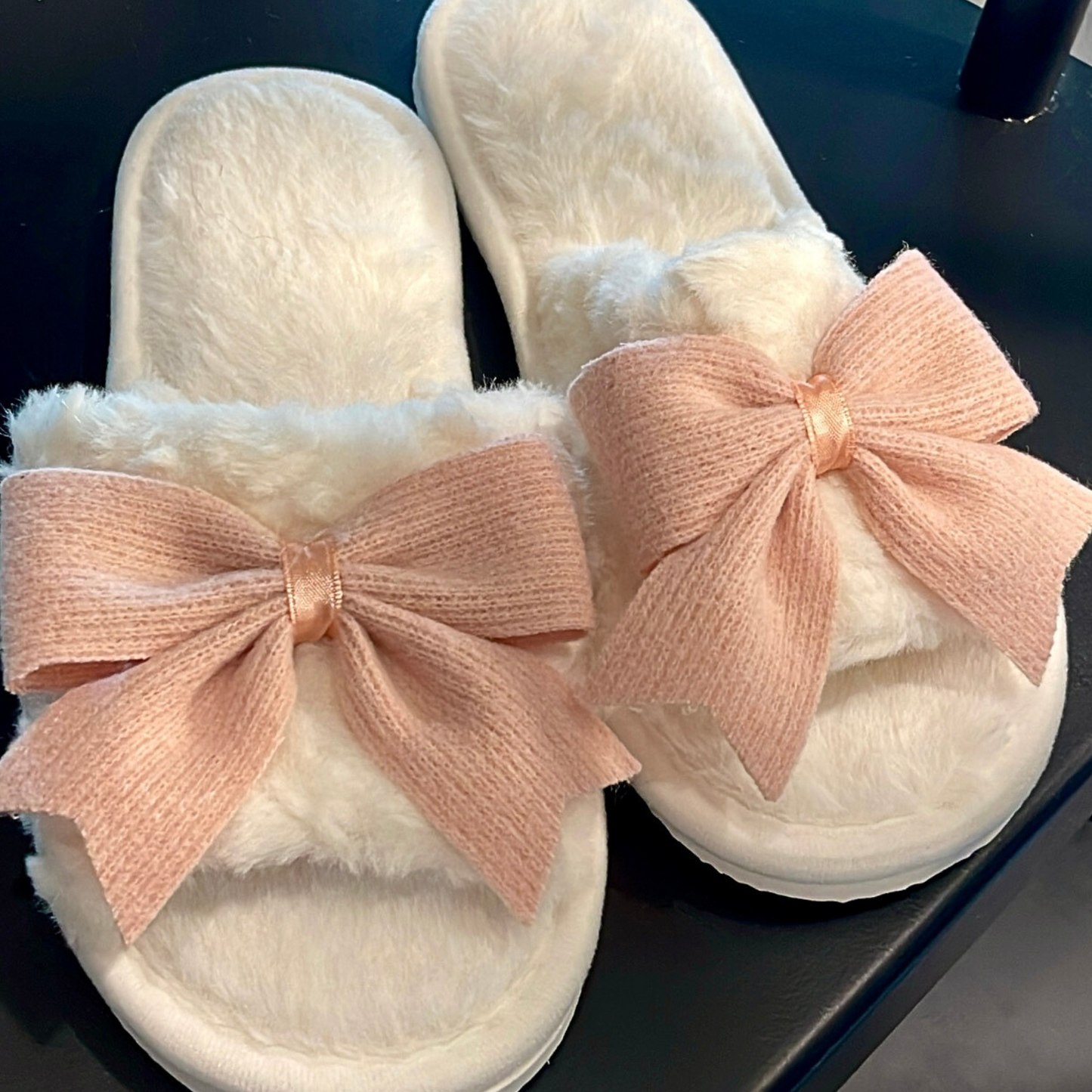 Pink Bow Slippers