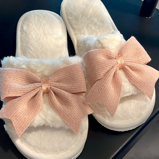 Pink Bow Slippers