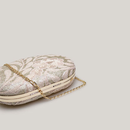 Elegant Flower Embroidery Sequins Clutch