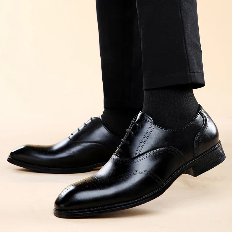 Milan Leather Brogue Dress Shoes