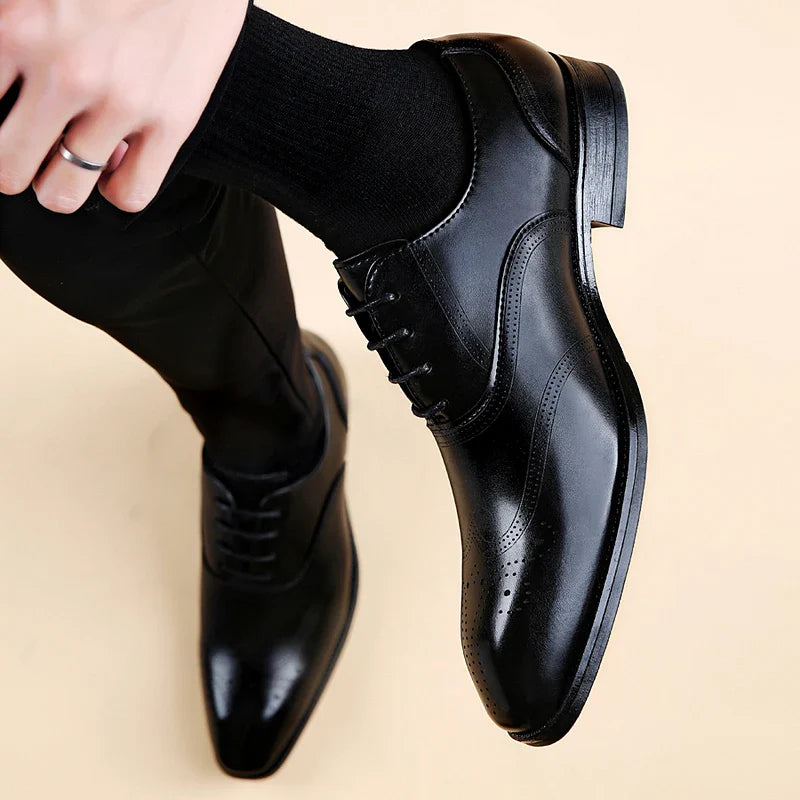 Milan Leather Brogue Dress Shoes