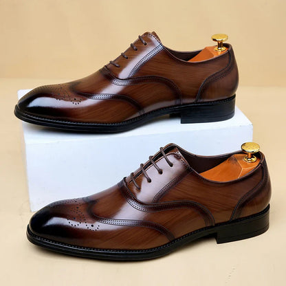 Milan Leather Brogue Dress Shoes