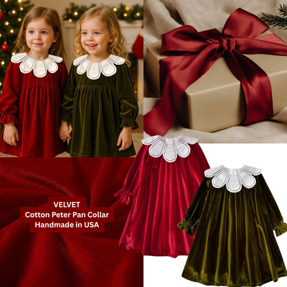 Velvet Dress with Peter Pan Collar